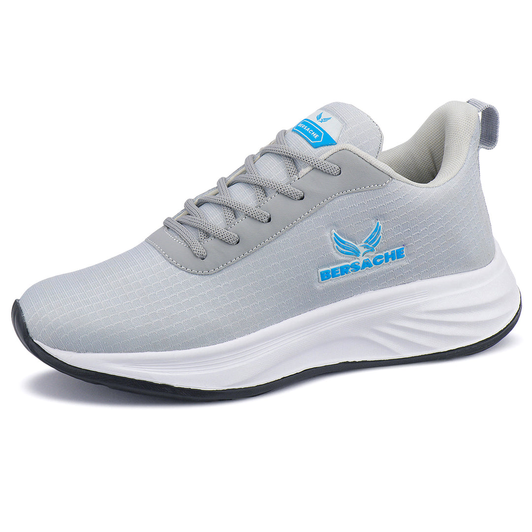 Bersache Lightweight Sports Running Shoes For Men Light Grey-8068