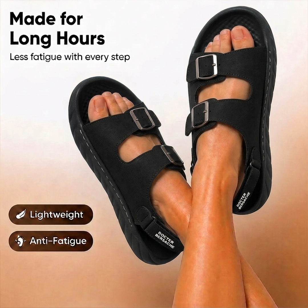 Doctor Bersache Newly Launched Orthopedic Comfort slider for Men | Diabetic Friendly | Extra Cushioning | Arch Support | Pain | Black-DS136