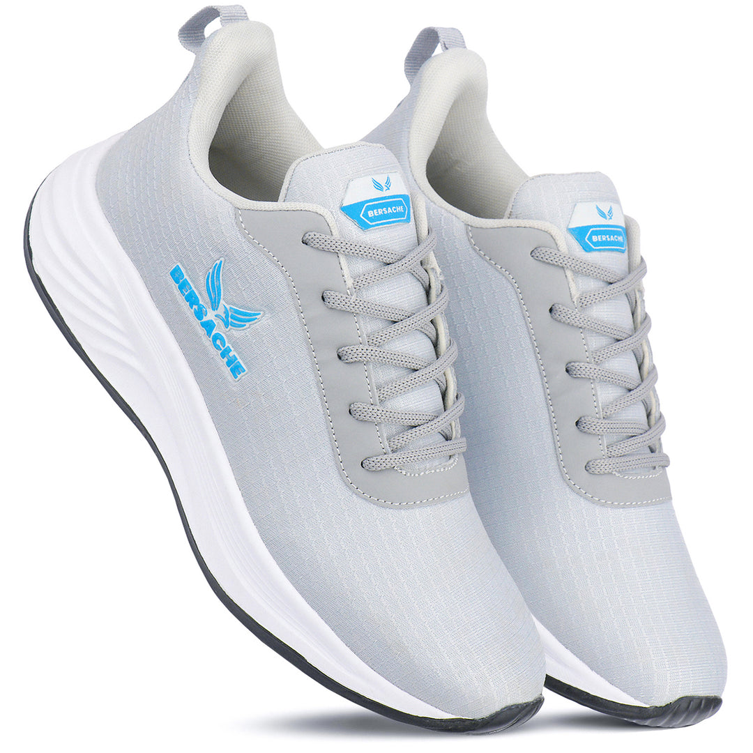 Bersache Lightweight Casual Sneaker Shoes For Men Light Grey-8068