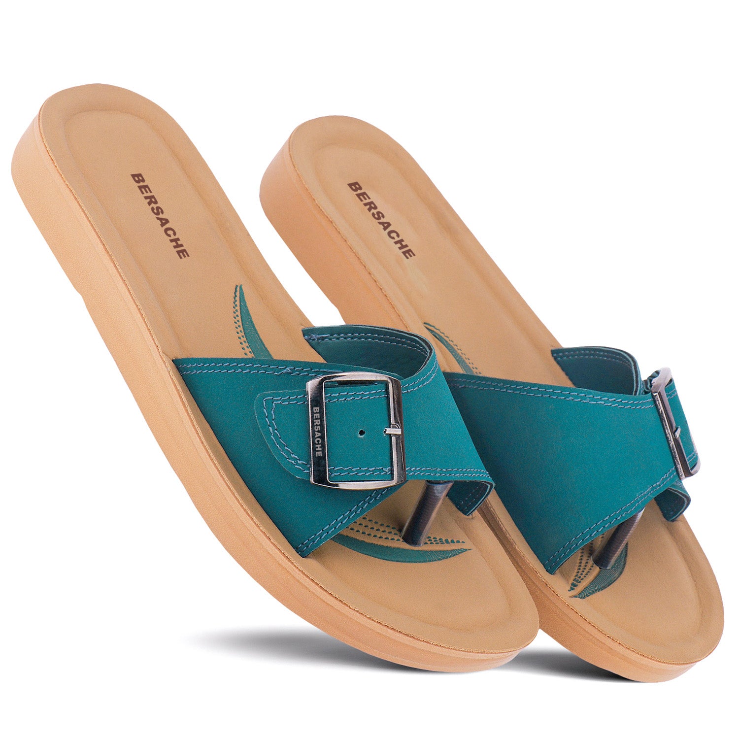 Bersache Extra Soft Classic Casual with  Regular wear with Ultra Soft & Flexibility Technology Sandal For Women's/Girl's-Green-6228