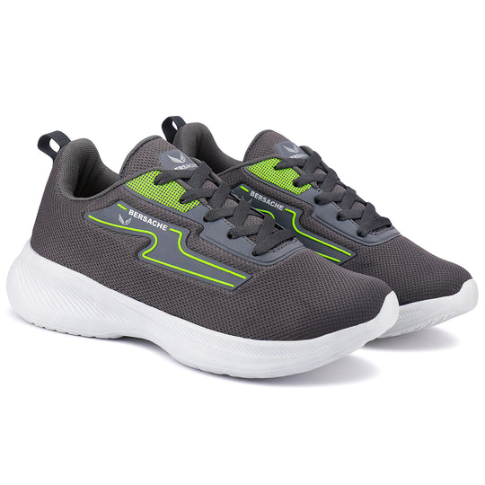 Bersache Lightweight Casual Sneaker Shoes For Men Dark Grey-8086