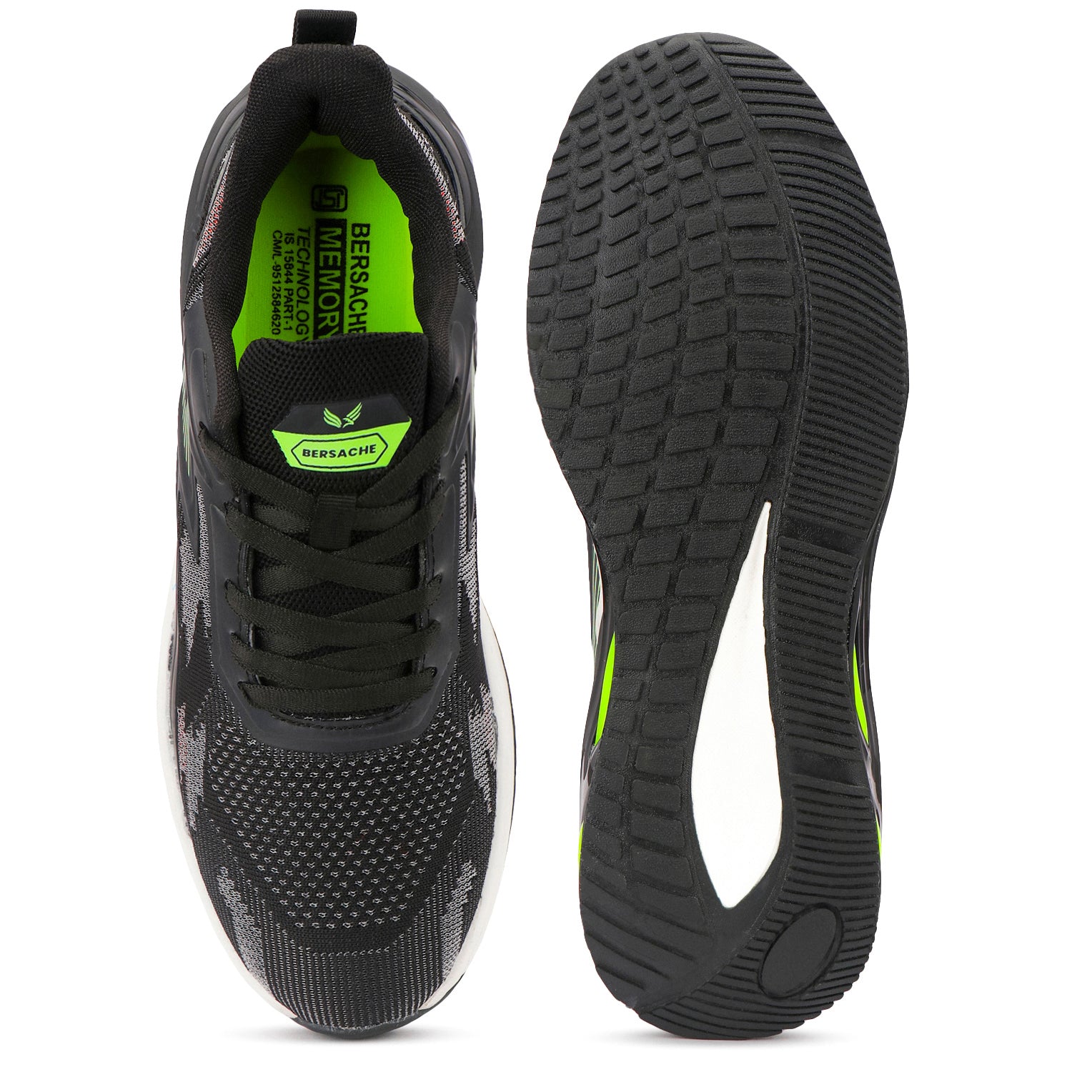 Bersache Casual Sneaker shoe for Men| Soft Cushioned Insole , Slip-Resistance Casuals For Men (Black-9218).