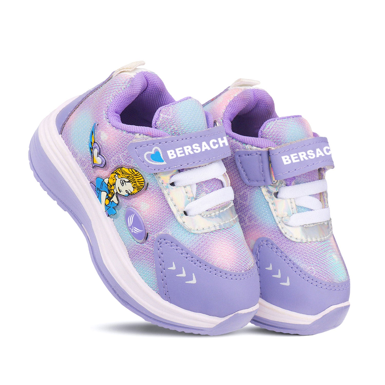 Bersache Casual Sneaker shoe for Kids|Soft Cushioned Insole,Slip-Resistance Casuals For Kids - Purple - 8075.