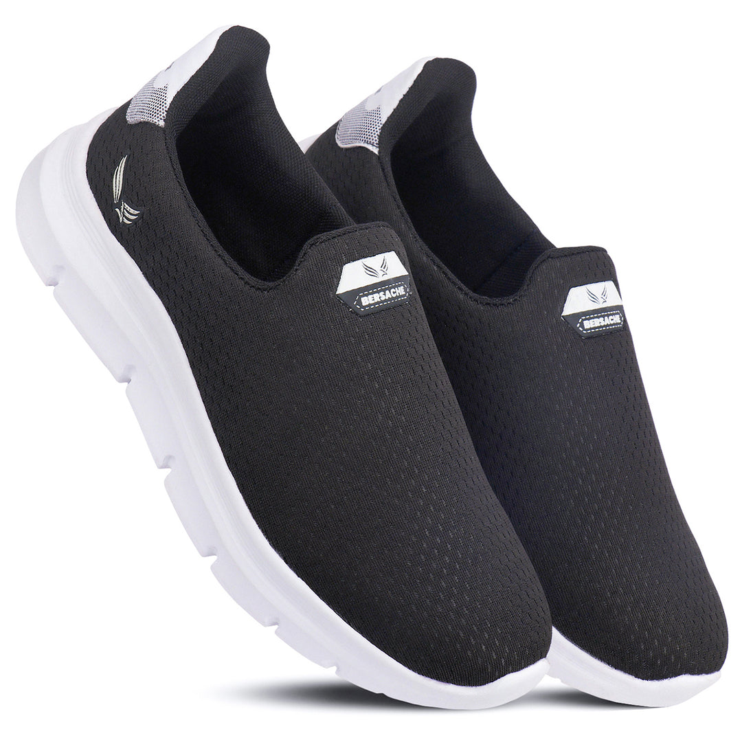 Bersache Lightweight Casual Sneaker Shoes For Men Black-8070