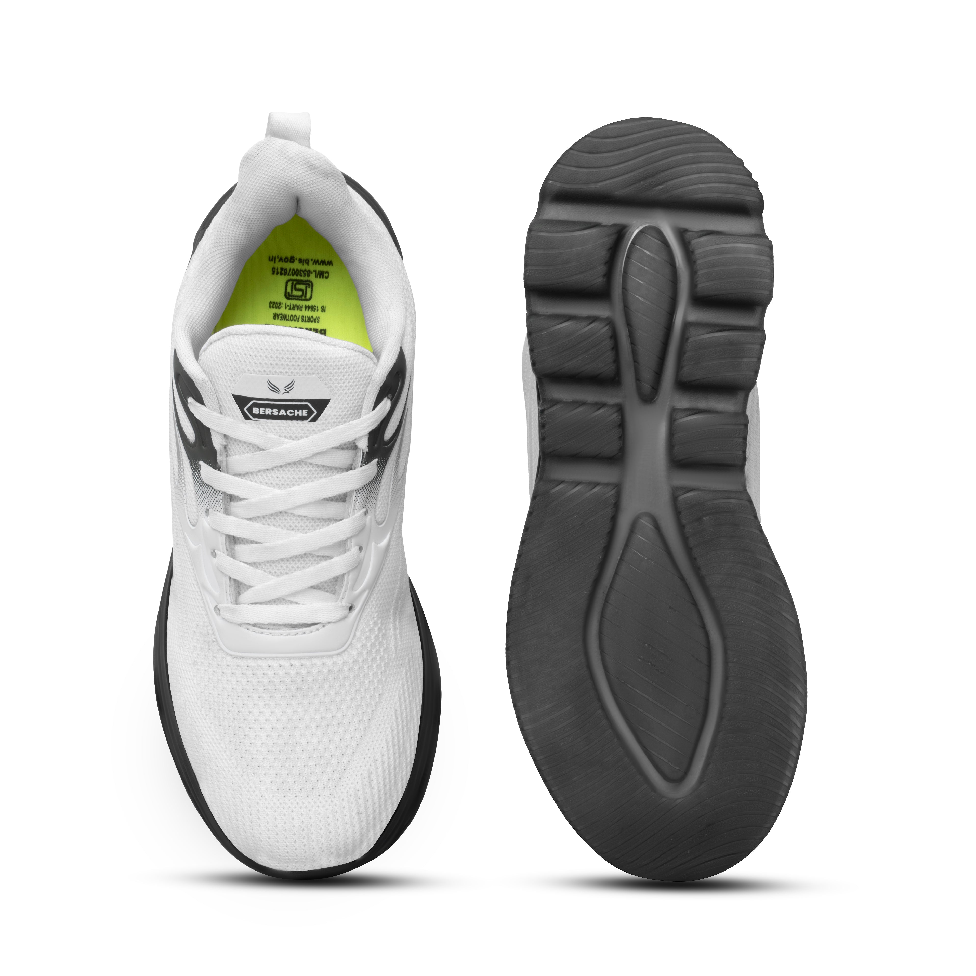 Bersache Premium Sports ,Gym, Trending Stylish Running Shoes For Men  (9197-White).