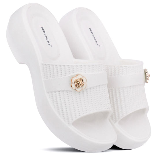 Bersache Extra Soft Classic Casual CHAPPAL with  Regular wear with Ultra Soft & Flexibility Technology  Slippers for Women's-(6291-White)