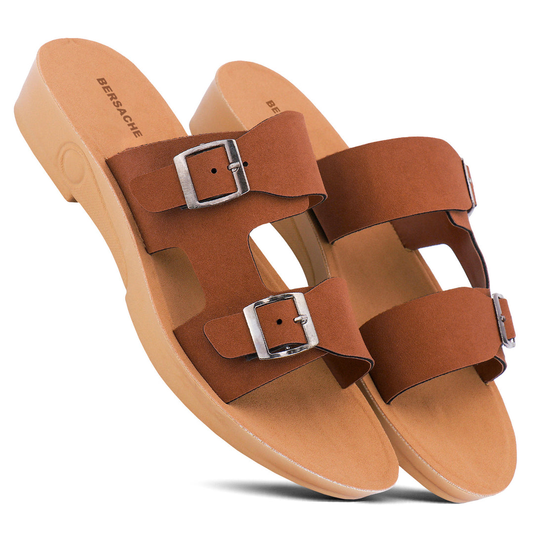 Bersache Extra Soft Classic Casual with  Regular wear with Ultra Soft & Flexibility Technology Sandal's For Women's & Girl's-Brown-6234