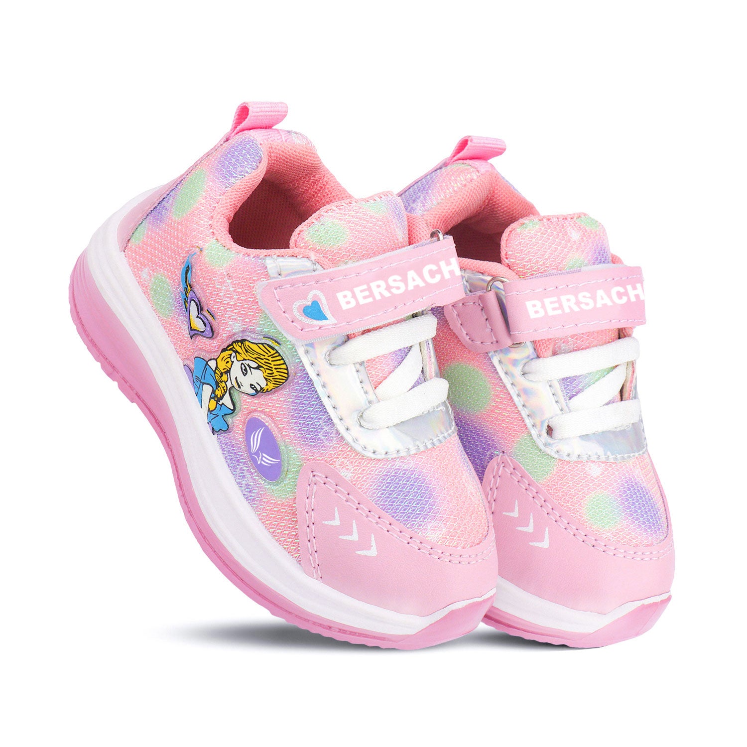 Bersache Casual Sneaker shoe for Kids|Soft Cushioned Insole,Slip-Resistance Casuals For Kids - Pink -8074.