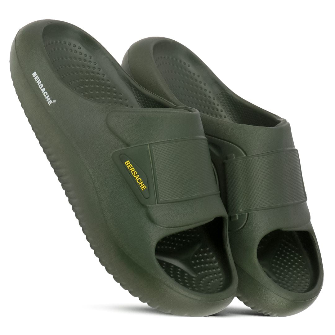 Bersache Extra Soft Classic Casual with  Regular wear with Ultra Soft & Flexibility Technology Flip-Flop for Men's-(6281-Green)