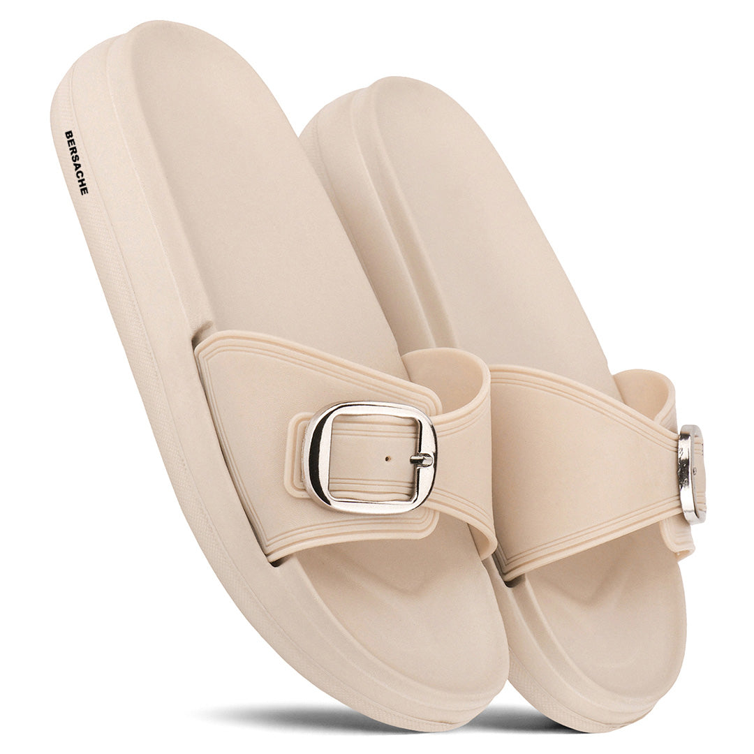 Bersache Extra Soft Classic Casual  with Regular wear with Ultra Soft & Flexibility Technology Slide for Women's-(6366-Beige).