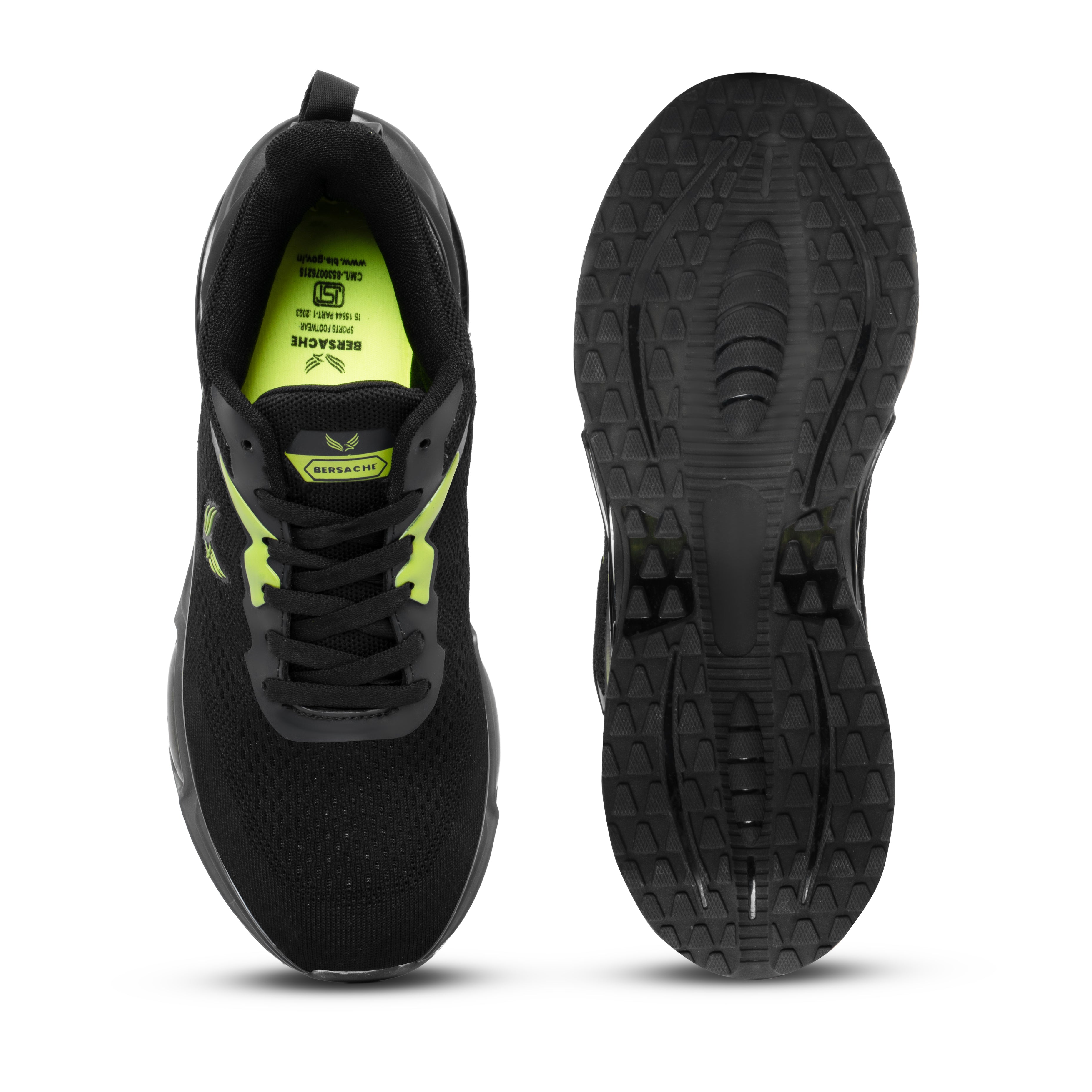 Bersache Premium Casual ,Gym, Trending Stylish Running Shoes For Men  (9195-Black).