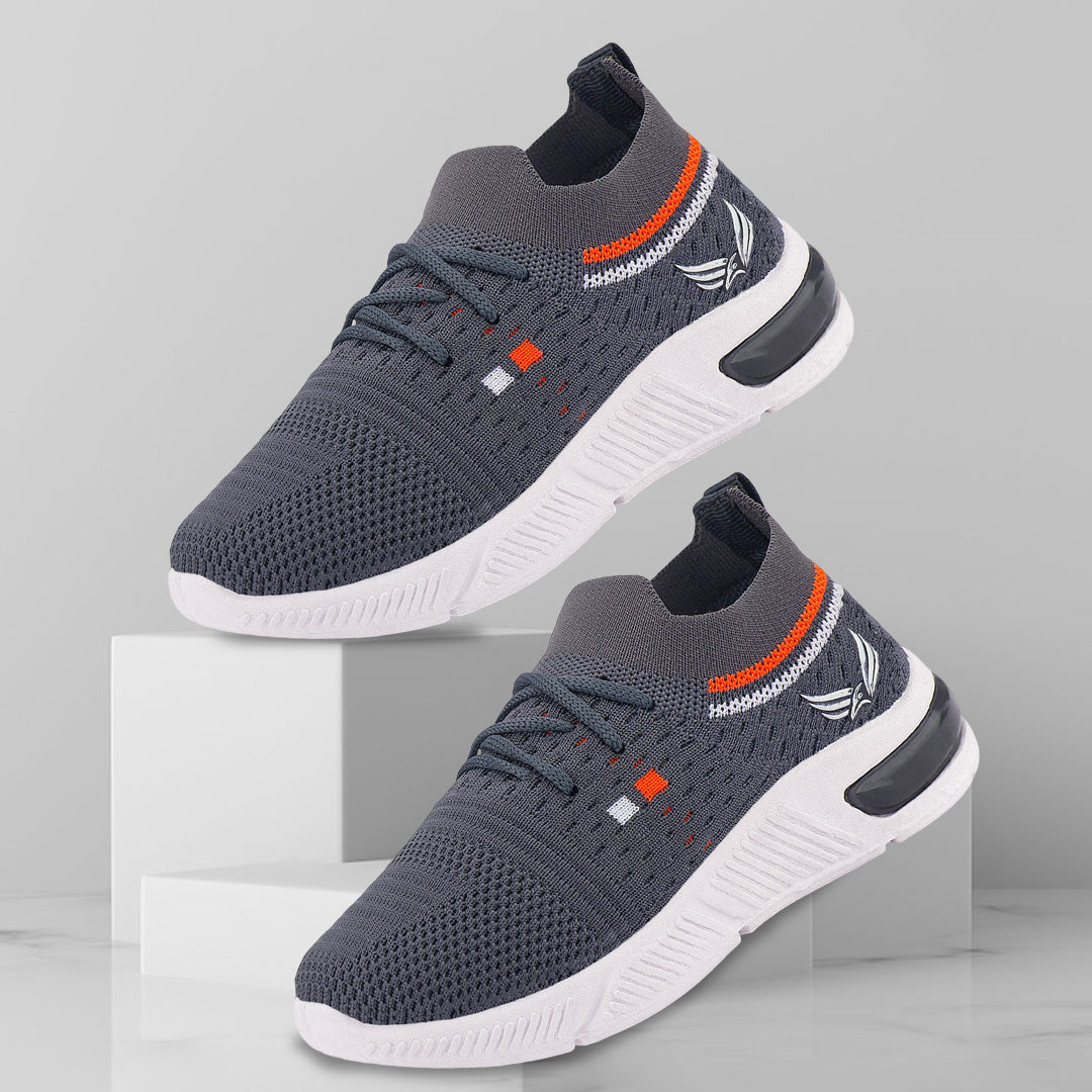 Bersache Casual Sneaker shoe for Kids|Soft Cushioned Insole,Slip-Resistance Casuals For Kids - Grey -8083.