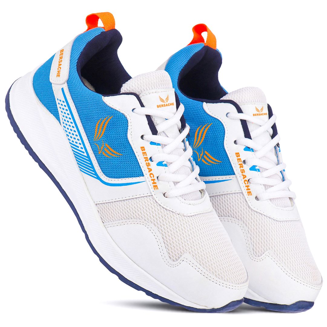 Bersache Lightweight Casual Sneaker Shoes For Men (White-8108)