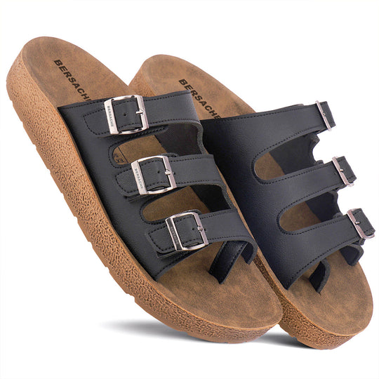 Bersache Extra Soft Classic Casual with Back Strap Regular wear with Ultra Soft & Flexibility Technology Flip-Flop for Men's/ Boy's-(Black-6223)