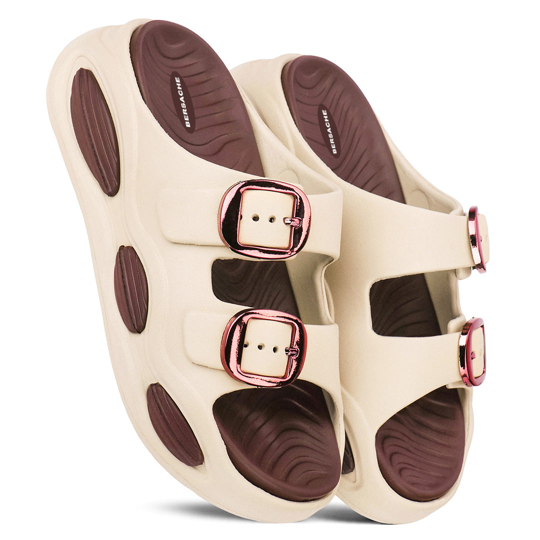 Bersache Extra Soft Classic Casual  with Regular wear with Ultra Soft & Flexibility Technology Slide for Women's-(6364-Brown).