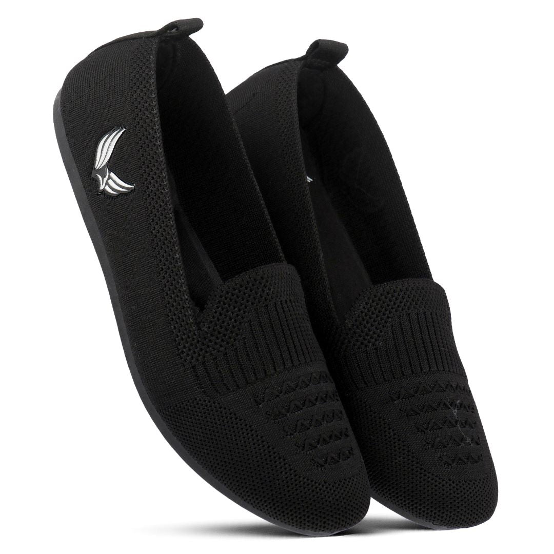BERSACHE Women's Belly – Lightweight, Breathable & Comfortable Daily Wear Shoes(Black-6275).