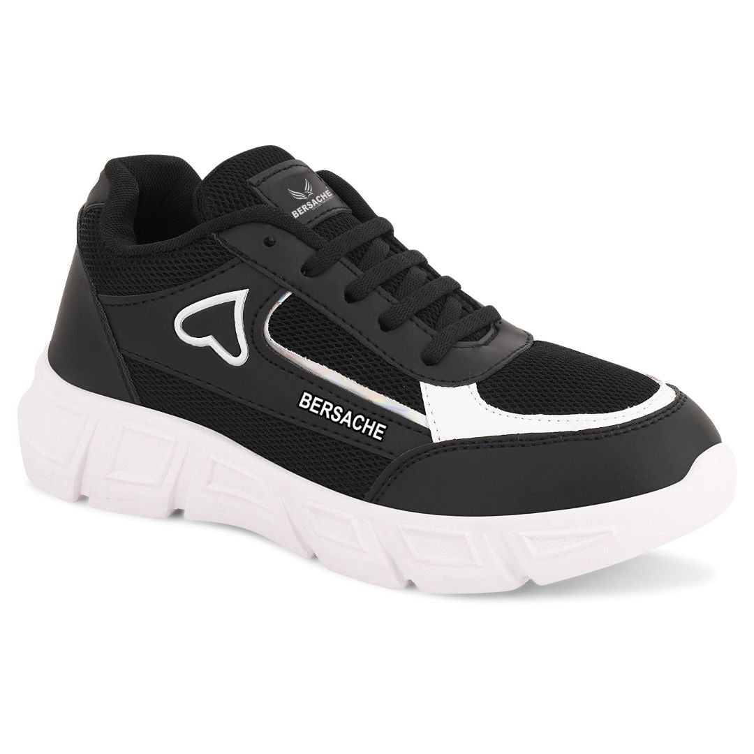 Bersache Casual Sneaker shoe for Women| Soft Cushioned Insole , Slip-Resistance Casuals For Women's-(8114-Black)