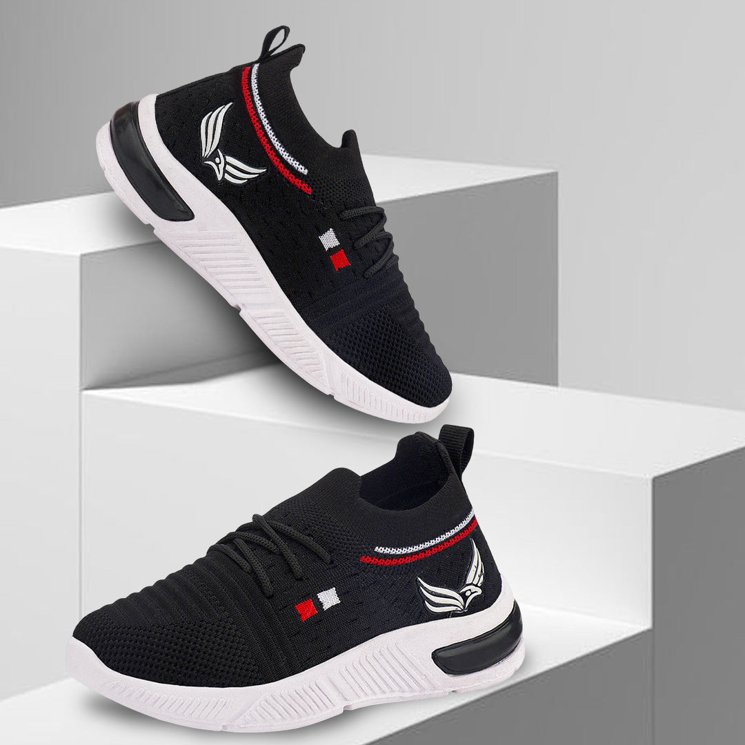 Bersache Casual Sneaker shoe for Kids|Soft Cushioned Insole,Slip-Resistance Casuals For Kids - Black -8082.