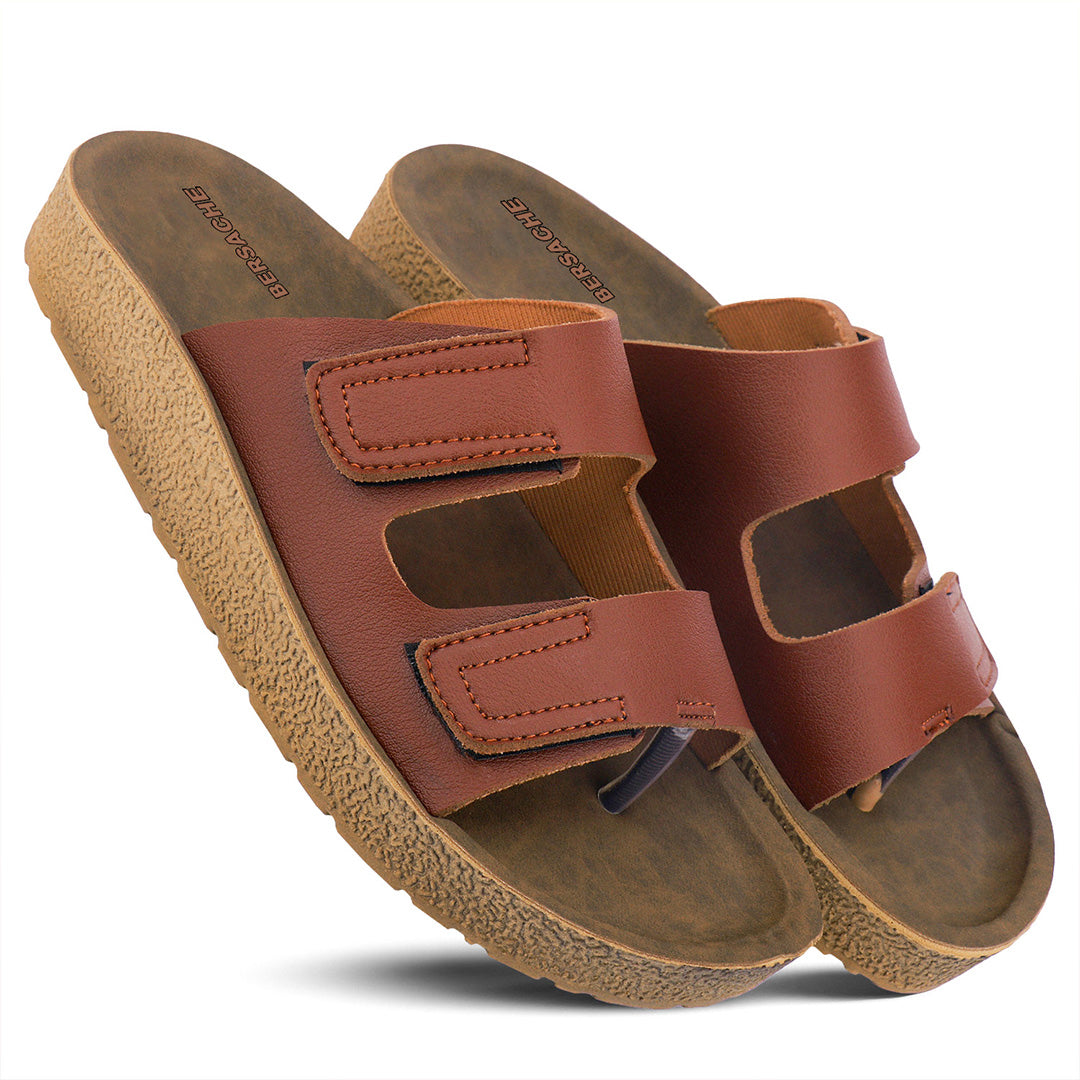 Bersache Extra Soft Classic Casual with Back Strap Regular wear with Ultra Soft & Flexibility Technology Flip-Flop for Men's/ Boy's-(Brown-6221)