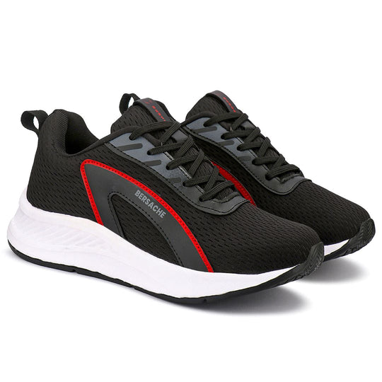 Bersache Lightweight Casual Sneaker Shoes For Men (Black-8091)