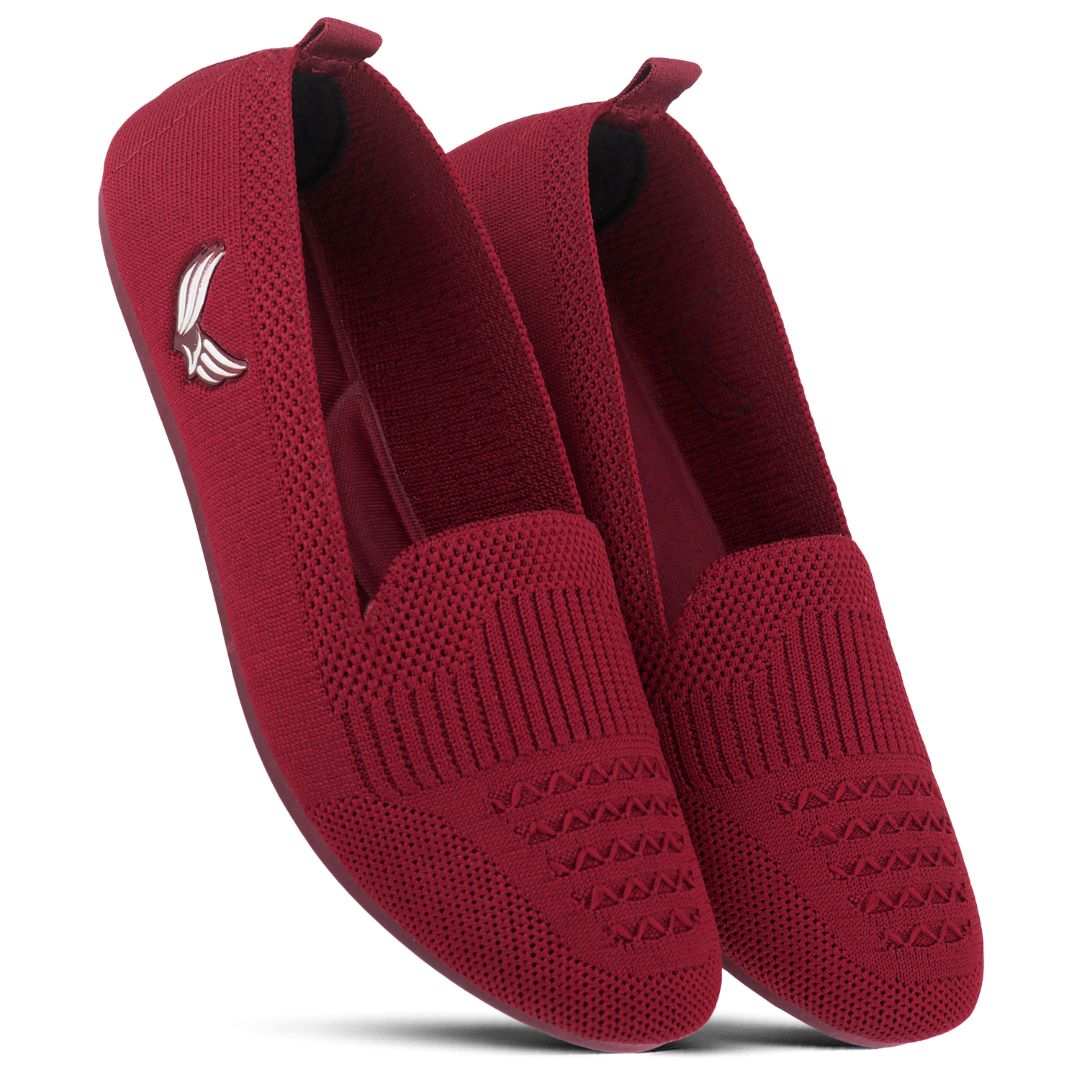 BERSACHE Women's CASUAL – Lightweight, Breathable & Comfortable Daily Wear Shoes(Red-6276).