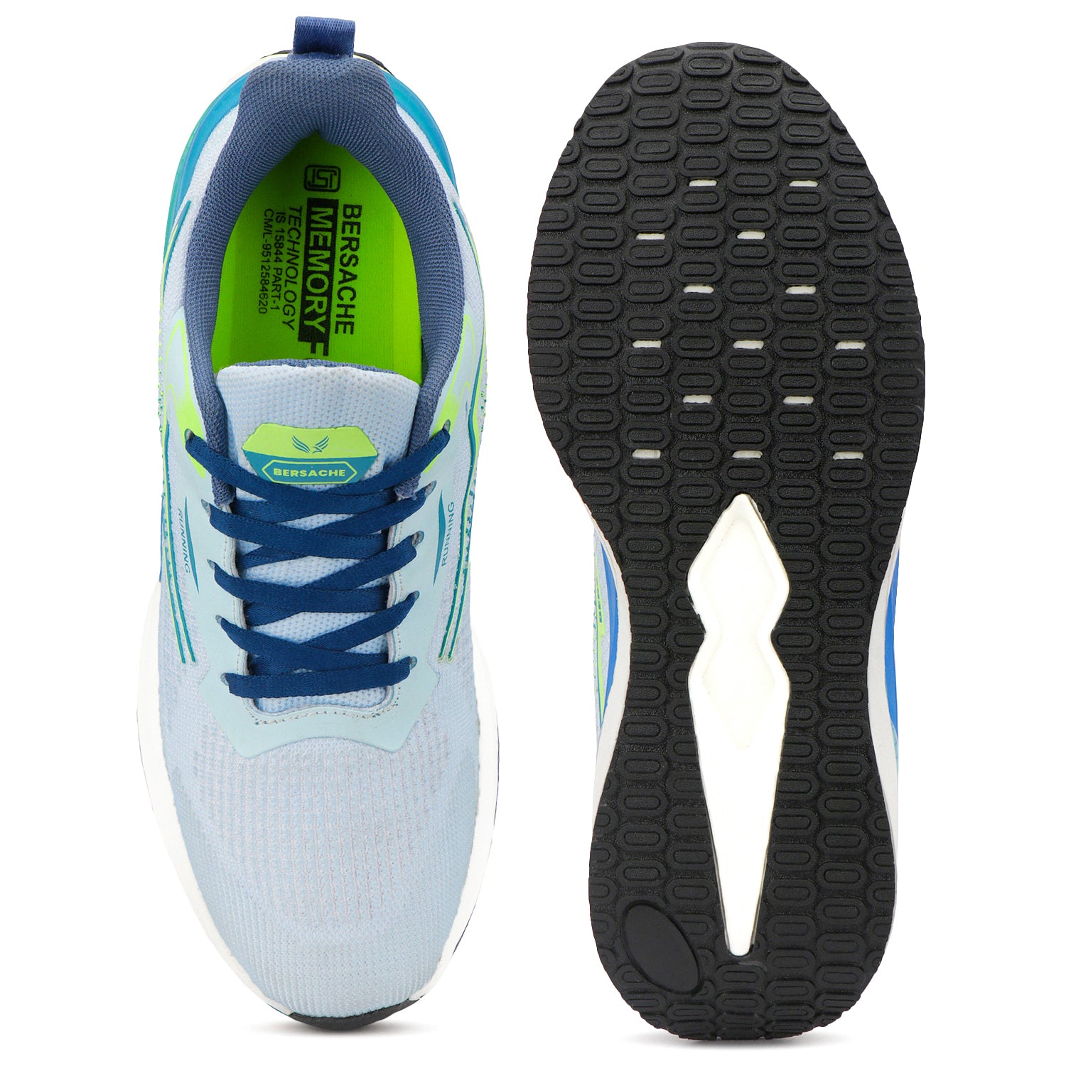 Bersache Casual Sneaker shoe for Men| Soft Cushioned Insole , Slip-Resistance Casuals For Men (Grey-green-9216).