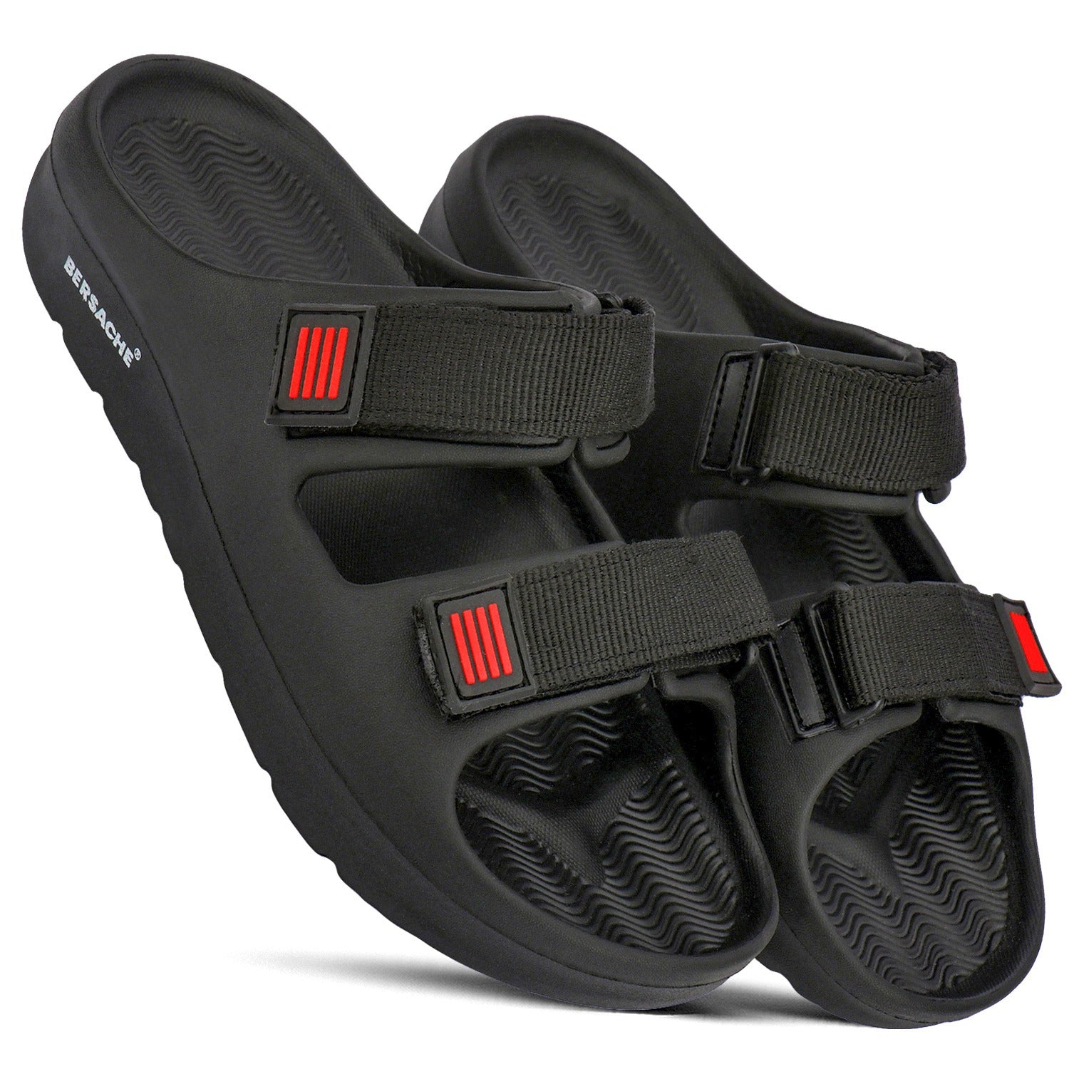 Bersache Extra Soft Classic Casual with  Regular wear with Ultra Soft & Flexibility Technology Slipper For Men's & Boy's-(Black-6266)