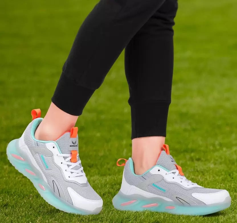 Bersache Lightweight Casual Sneaker Shoes For Men Grey-9050