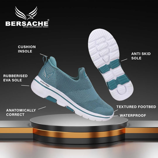 Bersache Lightweight Sports Running Shoes For Women Green- 7057