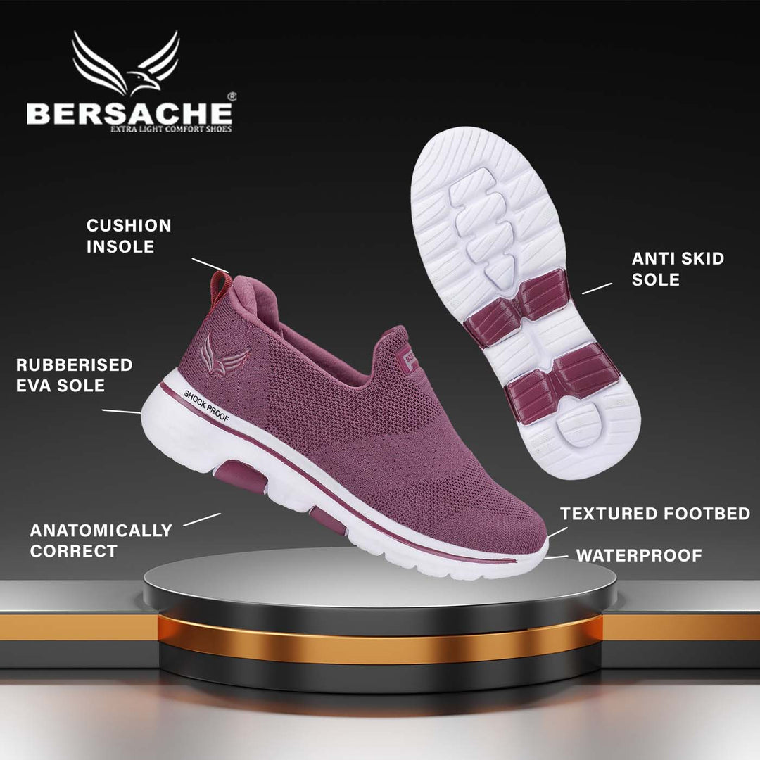 Bersache Lightweight Sports Running Shoes For Women Purple-7058