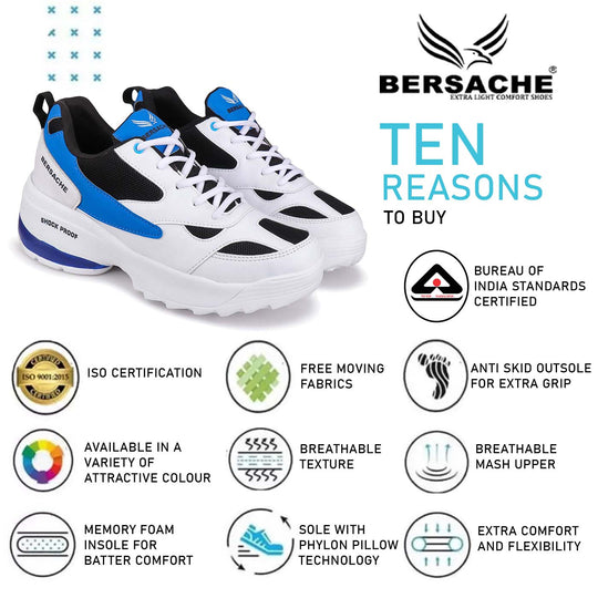 Bersache Lightweight Sports Shoes Running Walking Gym sneakers For Men   -   7070