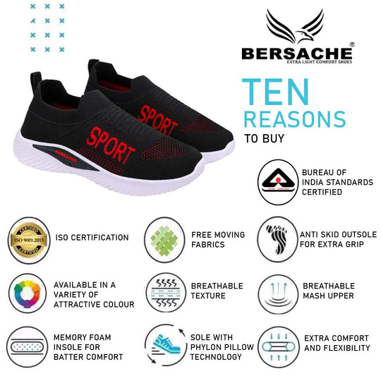 Bersache Lightweight Sports Running Walking Gym sneakers Trekking Hiking Lace up Shoes With High Quality Sole For Women - 7073