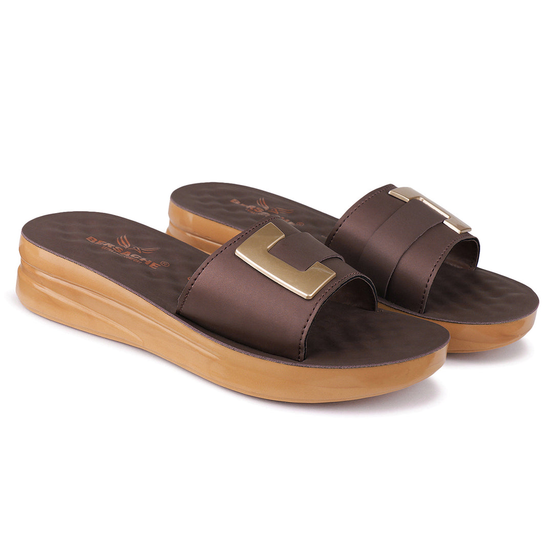 Bersache Extra Soft Classic Casual with  Regular wear with Ultra Soft & Flexibility Technology Flip Flop For Women's/Girl's-(6154-Brown)