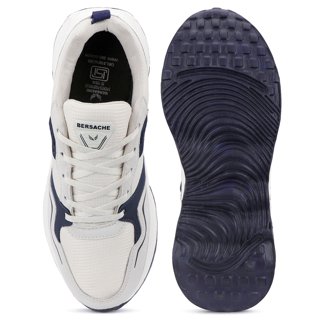 Bersache Casual Sneaker shoe for Men| Soft Cushioned Insole , Slip-Resistance Casuals For Men (Gray-White-8149)