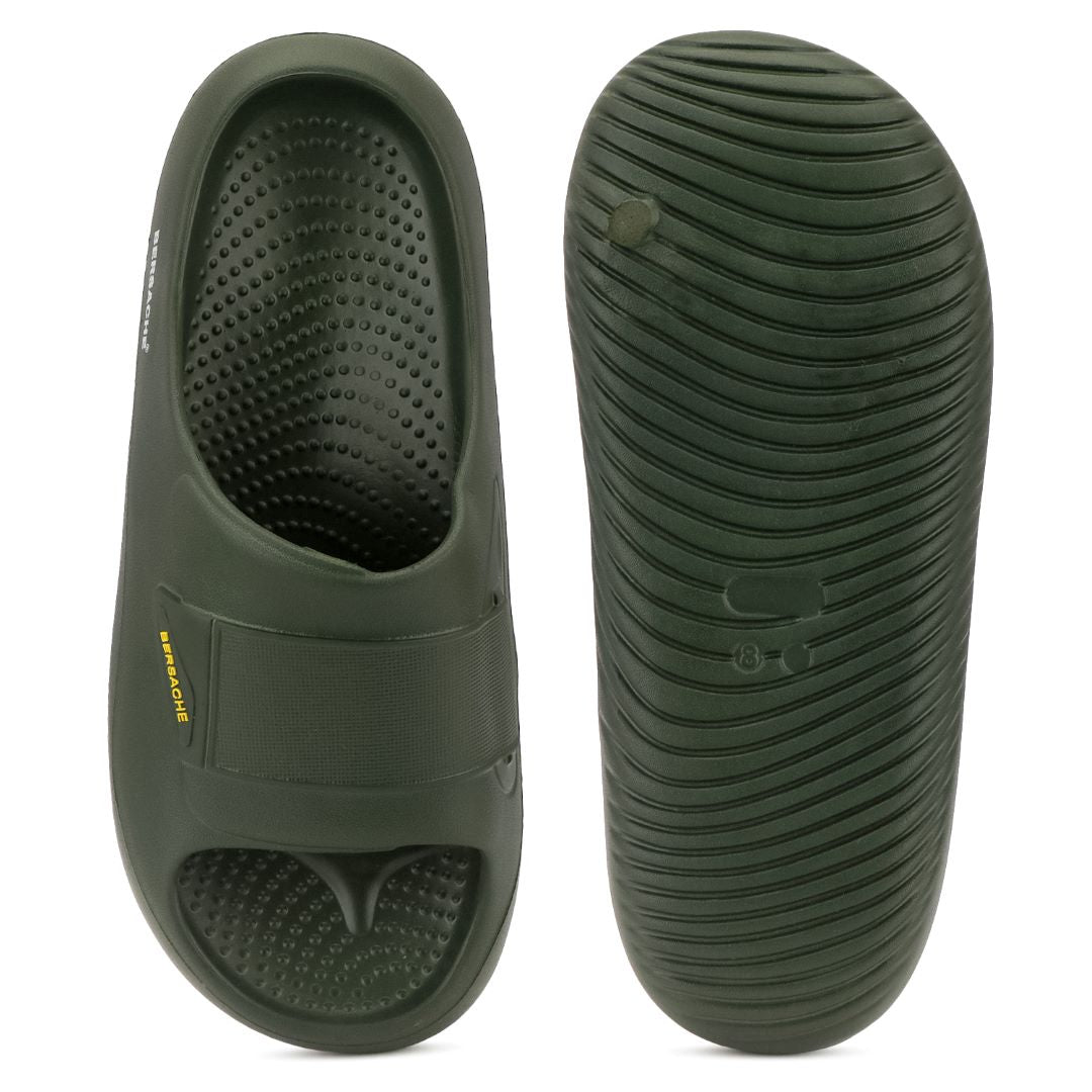 Bersache Extra Soft Classic Casual with  Regular wear with Ultra Soft & Flexibility Technology Flip-Flop for Men's-(6281-Green)