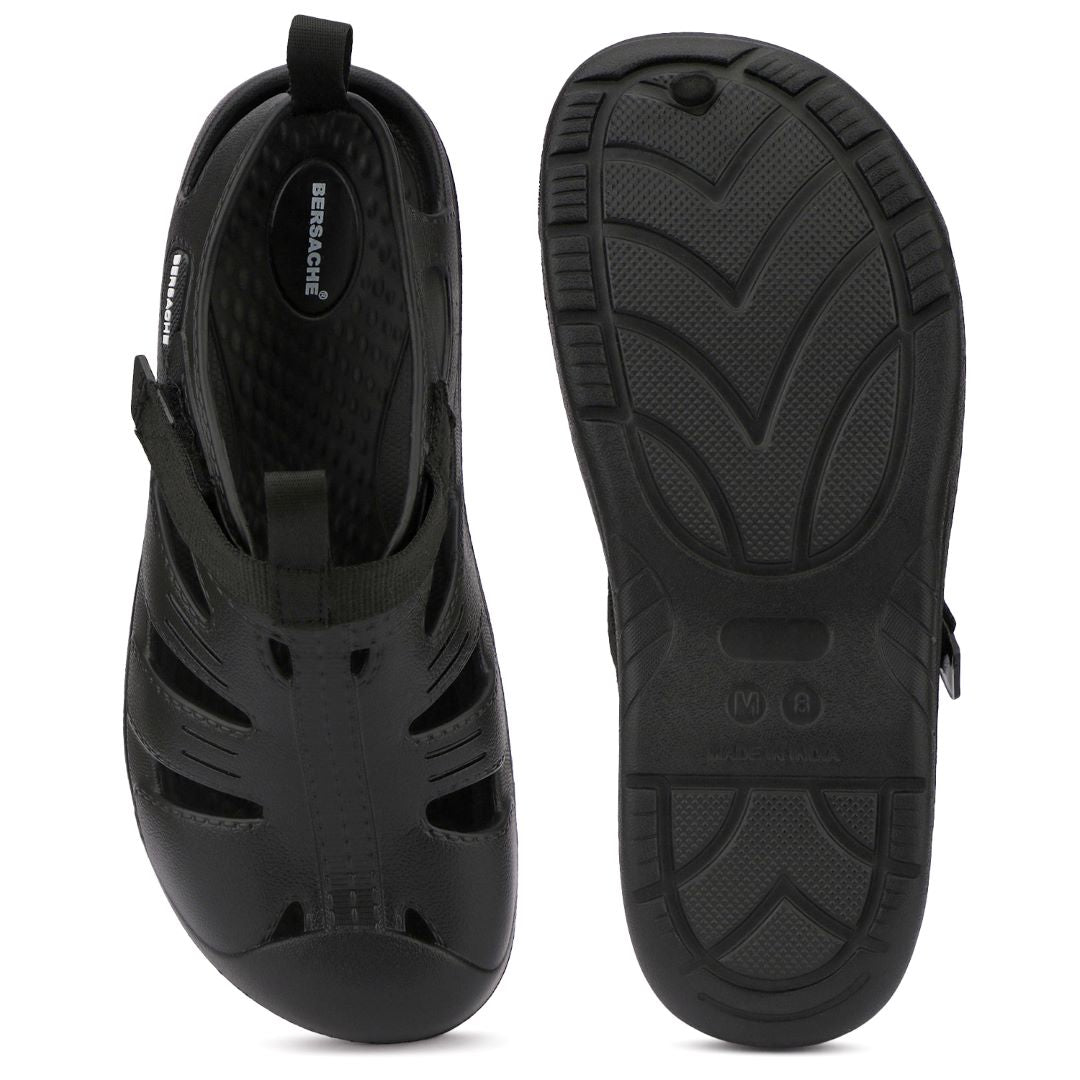 Bersache Extra Soft Classic Casual with  Regular wear with Ultra Soft & Flexibility Technology Slipper For Men's & Boy's-Black-6262