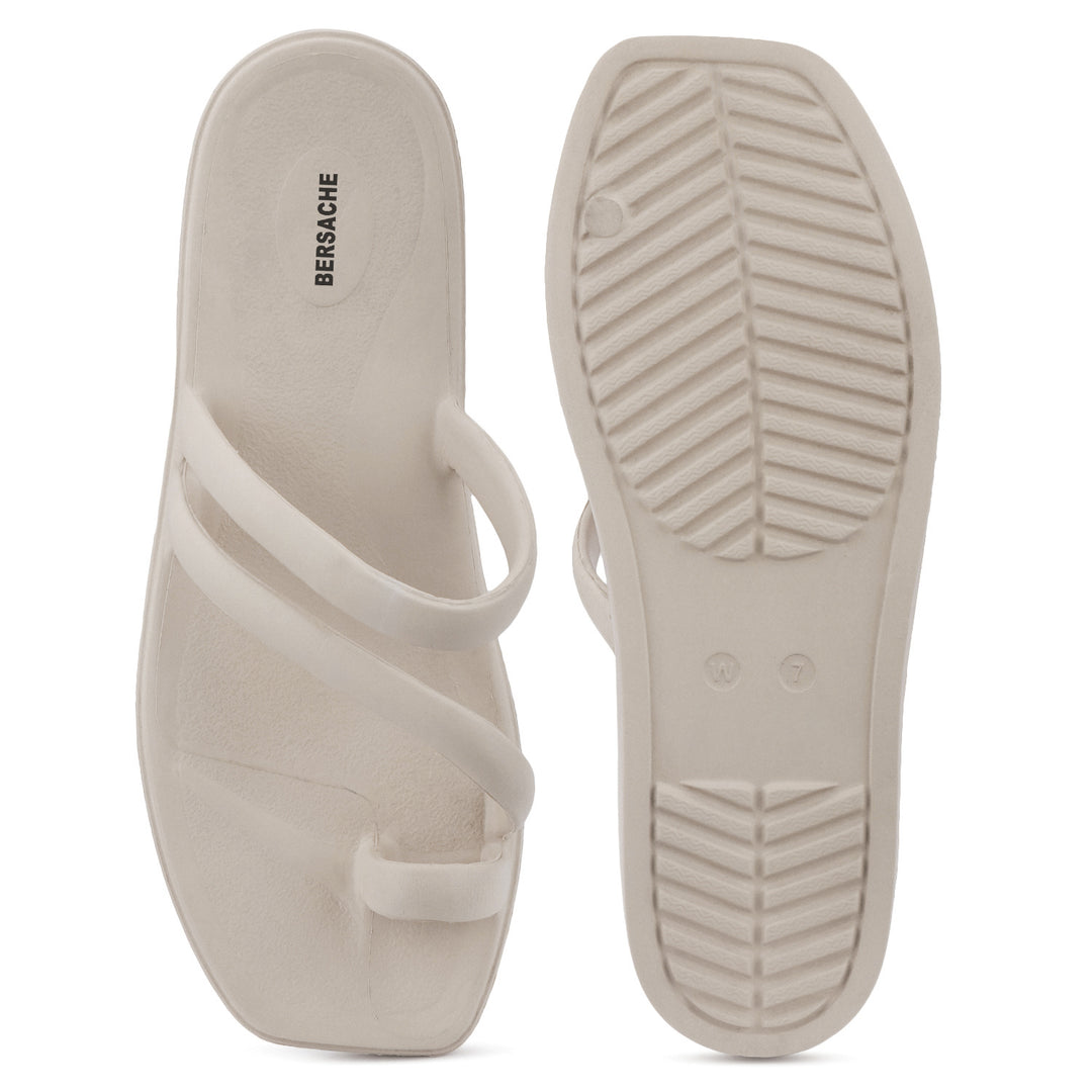 Bersache Extra Soft Classic Casual  with  Regular wear with Ultra Soft & Flexibility Technology Sandal for Women's-(6304-Beige)