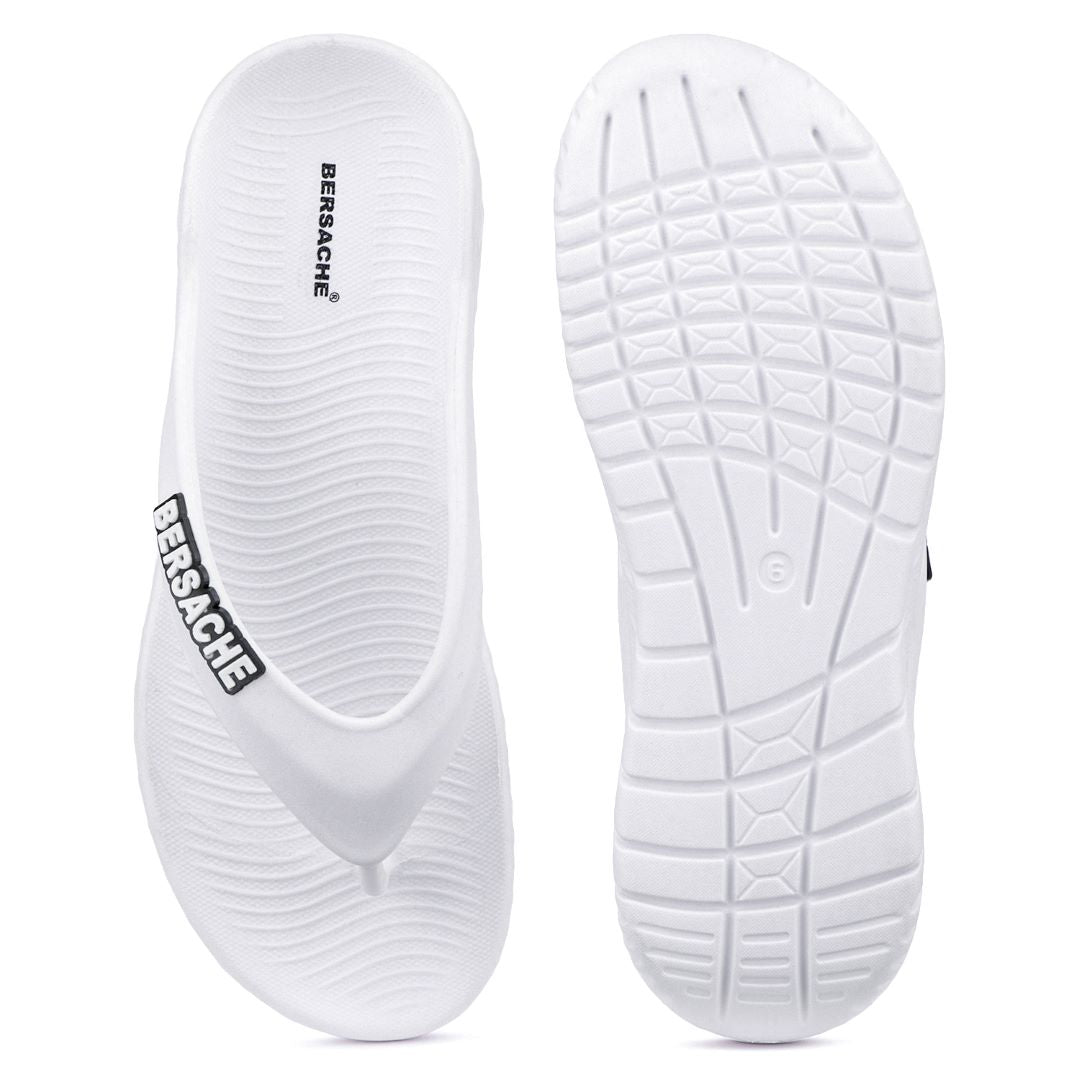 Bersache Extra Soft Classic Casual with  Regular wear with Ultra Soft & Flexibility Technology Slipper For Men's & Boy's-(6257-White)
