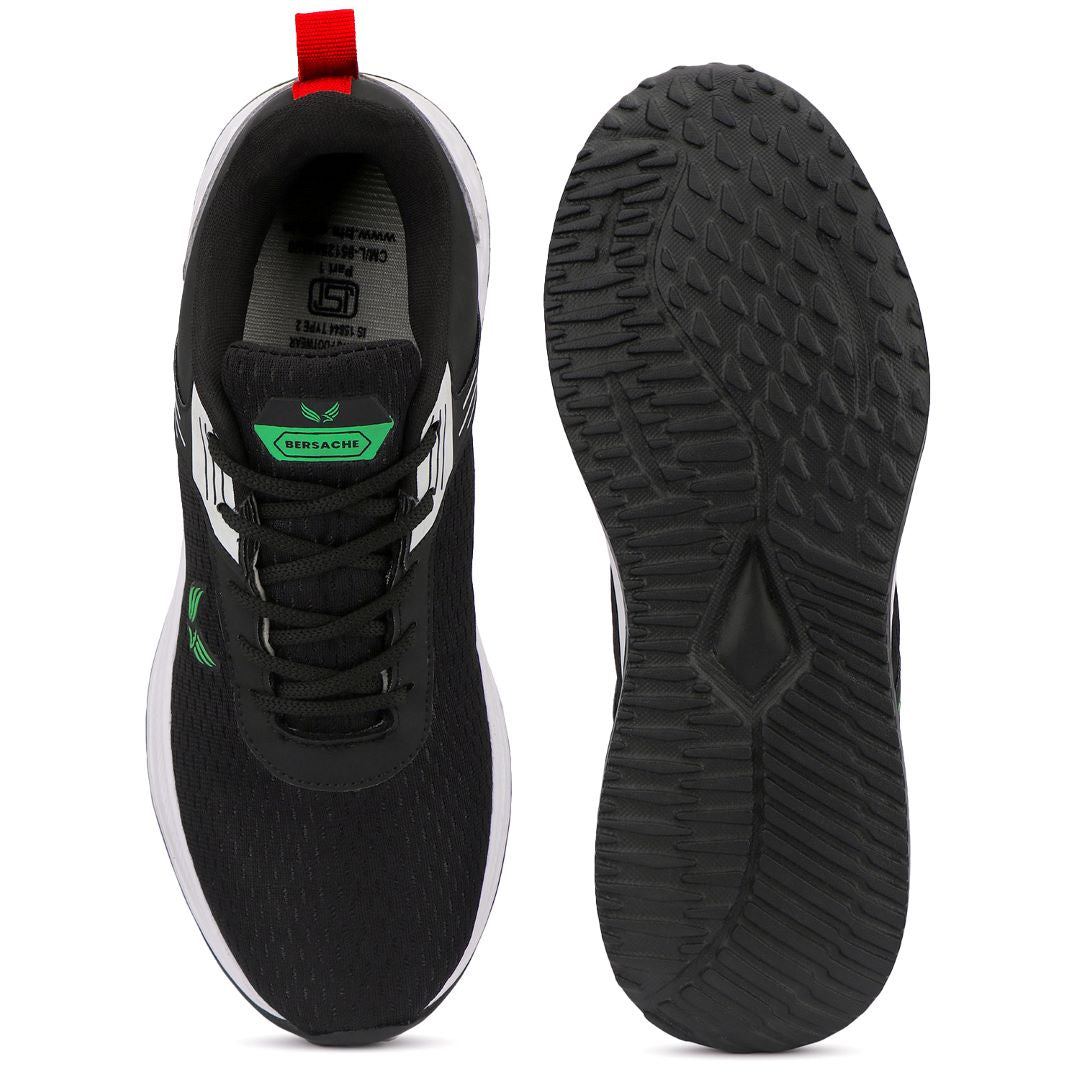 Bersache Premium Sports,Gym, Trending Stylish Running Shoes For Men (8092-Black).