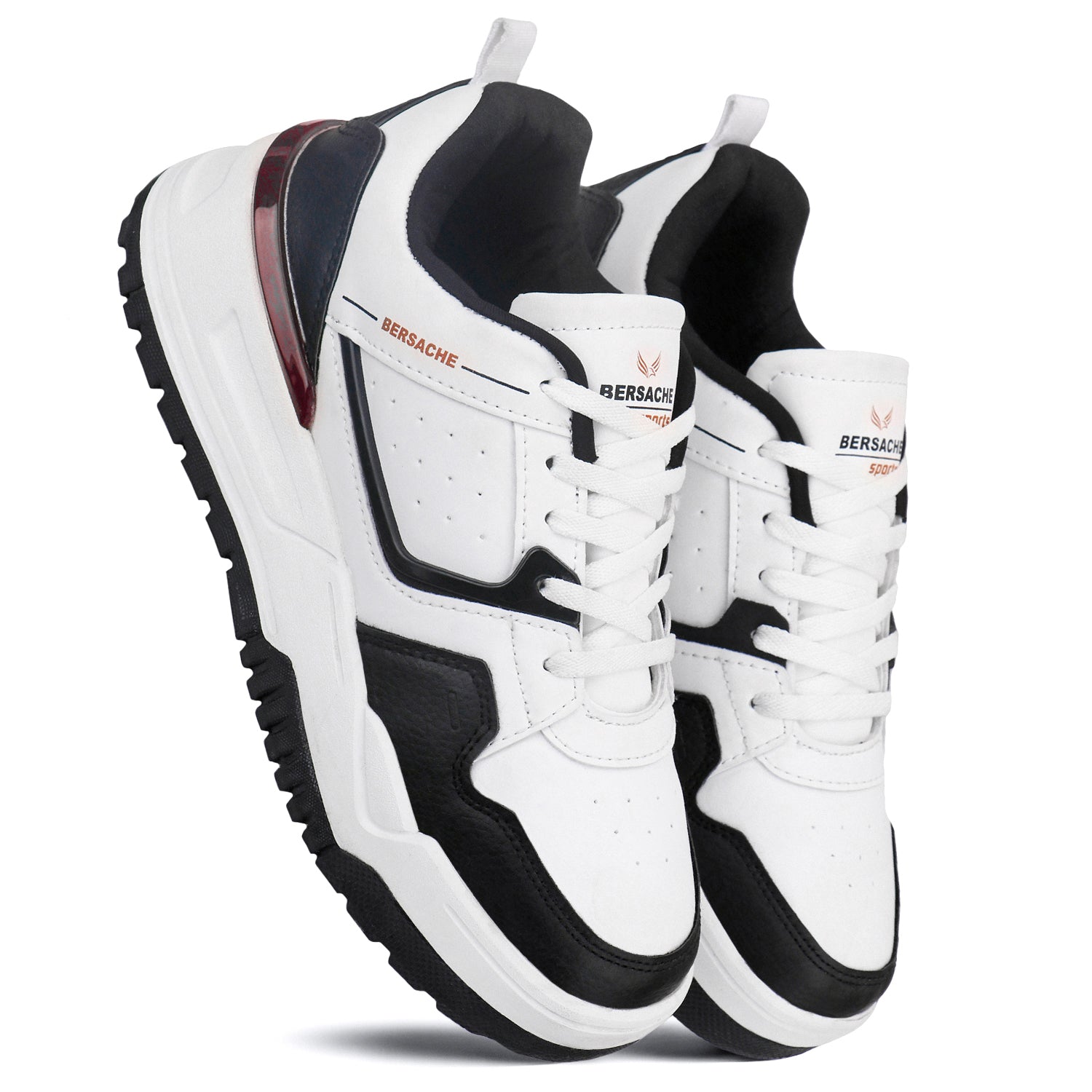 Bersache Casual Sneaker shoe for Men| Soft Cushioned Insole , Slip-Resistance Casuals For Men (Black & White-9220).