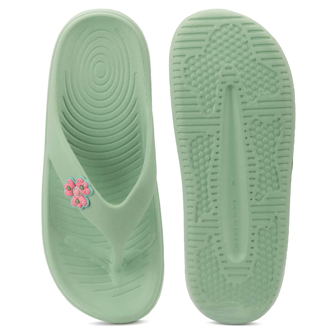 Bersache Extra Soft Classic Casual  with Regular wear with Ultra Soft & Flexibility Technology Sandals for Women's-(6297-Green).