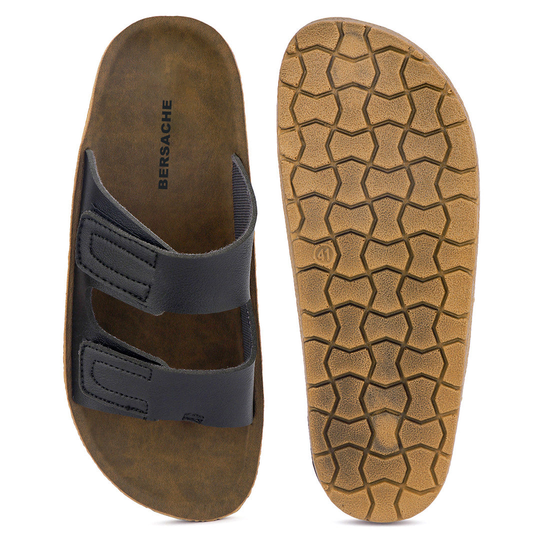 Bersache Extra Soft Classic Casual with Back Strap Regular wear with Ultra Soft & Flexibility Technology Flip-Flop for Men's/ Boy's-(Black-6222)