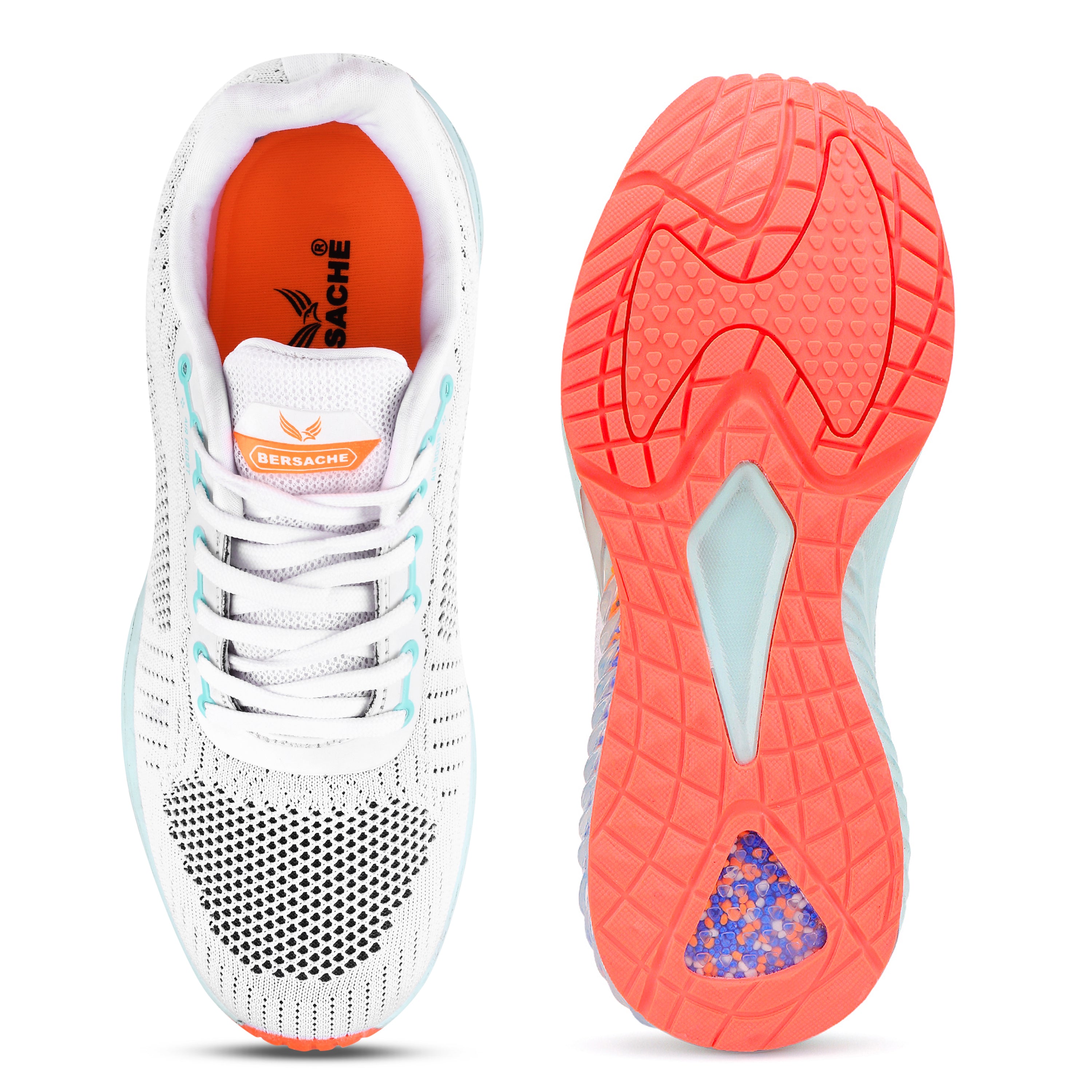 Bersache Lightweight Casual Sneaker Shoes For Men White-9036