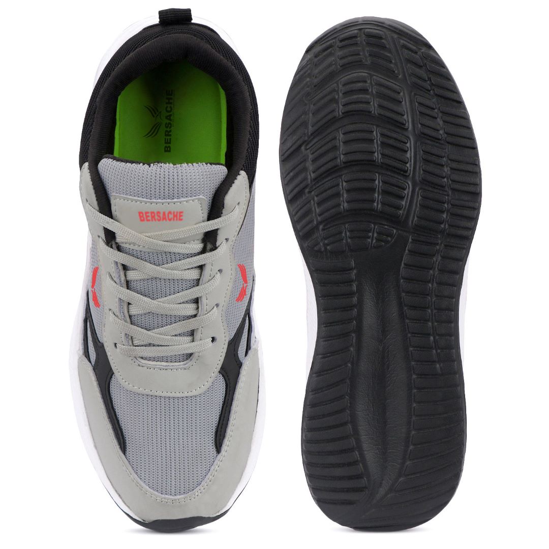Bersache Premium Sports ,walking,Gym,cricket, Trending  Running Shoes For Men's (Gray-8124)