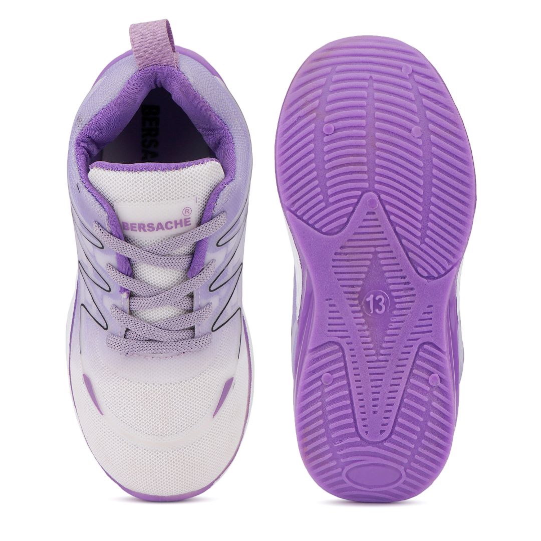 Bersache Premium Sports,walking,Gym,cricket,Trending Running Shoes For Kid's - Purple -8087.