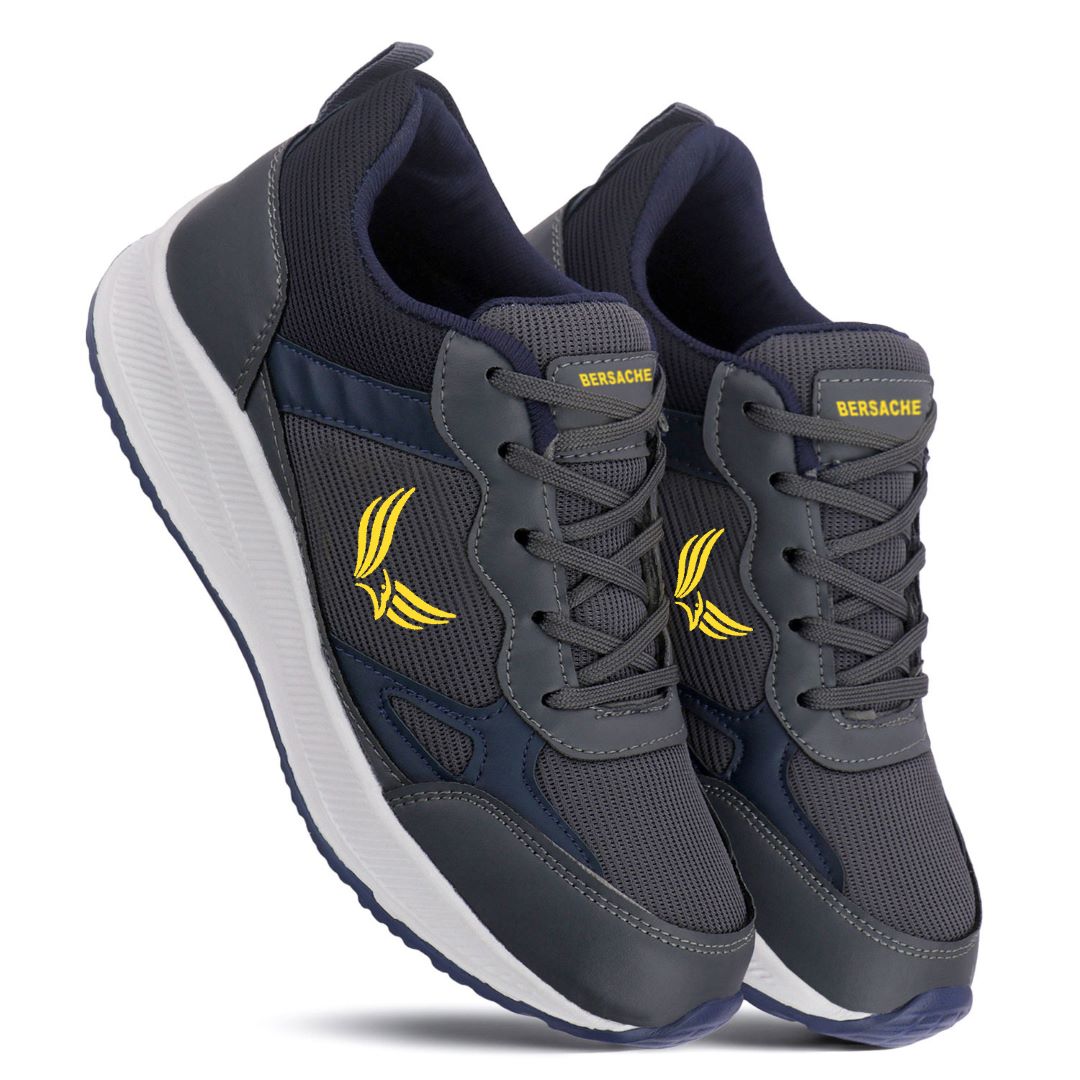 Bersache Premium Sports ,walking,Gym,cricket, Trending  Running Shoes For Men's (Dark-Gray-8125)