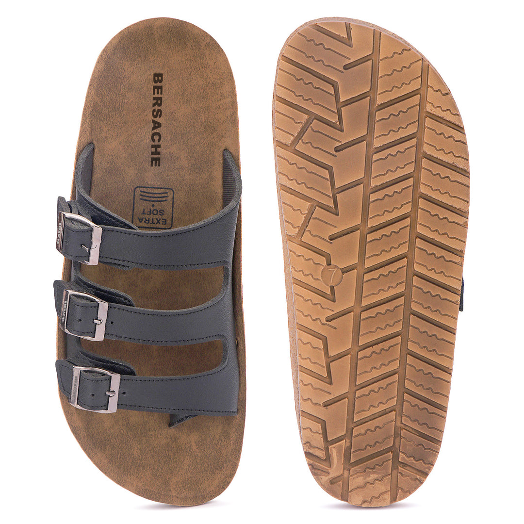 Bersache Extra Soft Classic Casual with  Regular wear with Ultra Soft & Flexibility Technology Slipper For Men's & Boy's-Black-6223