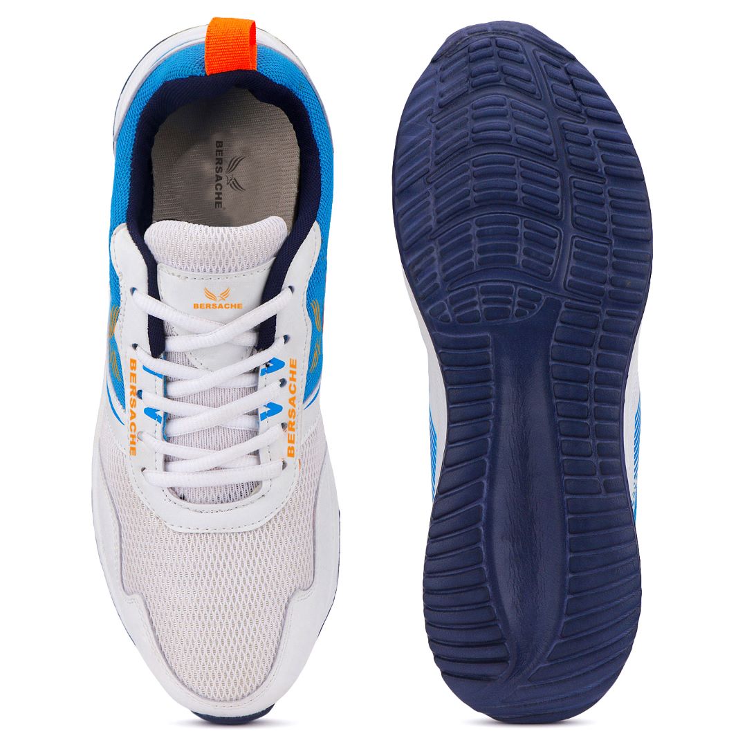 Bersache Lightweight Casual Sneaker Shoes For Men (White-8108)