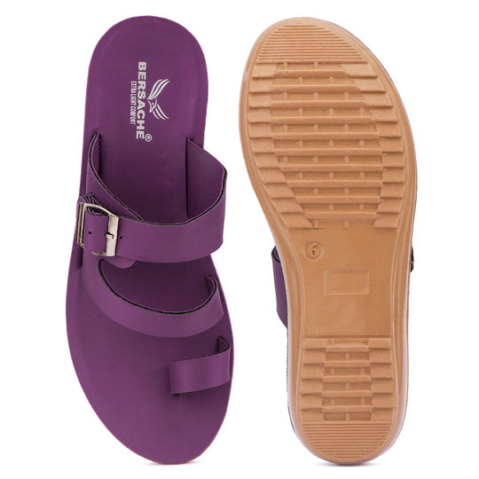 Bersache Extra Soft Classic Casual with  Regular wear with Ultra Soft & Flexibility Technology Flip-Flop for Women's & Girl's (6245-Purple)