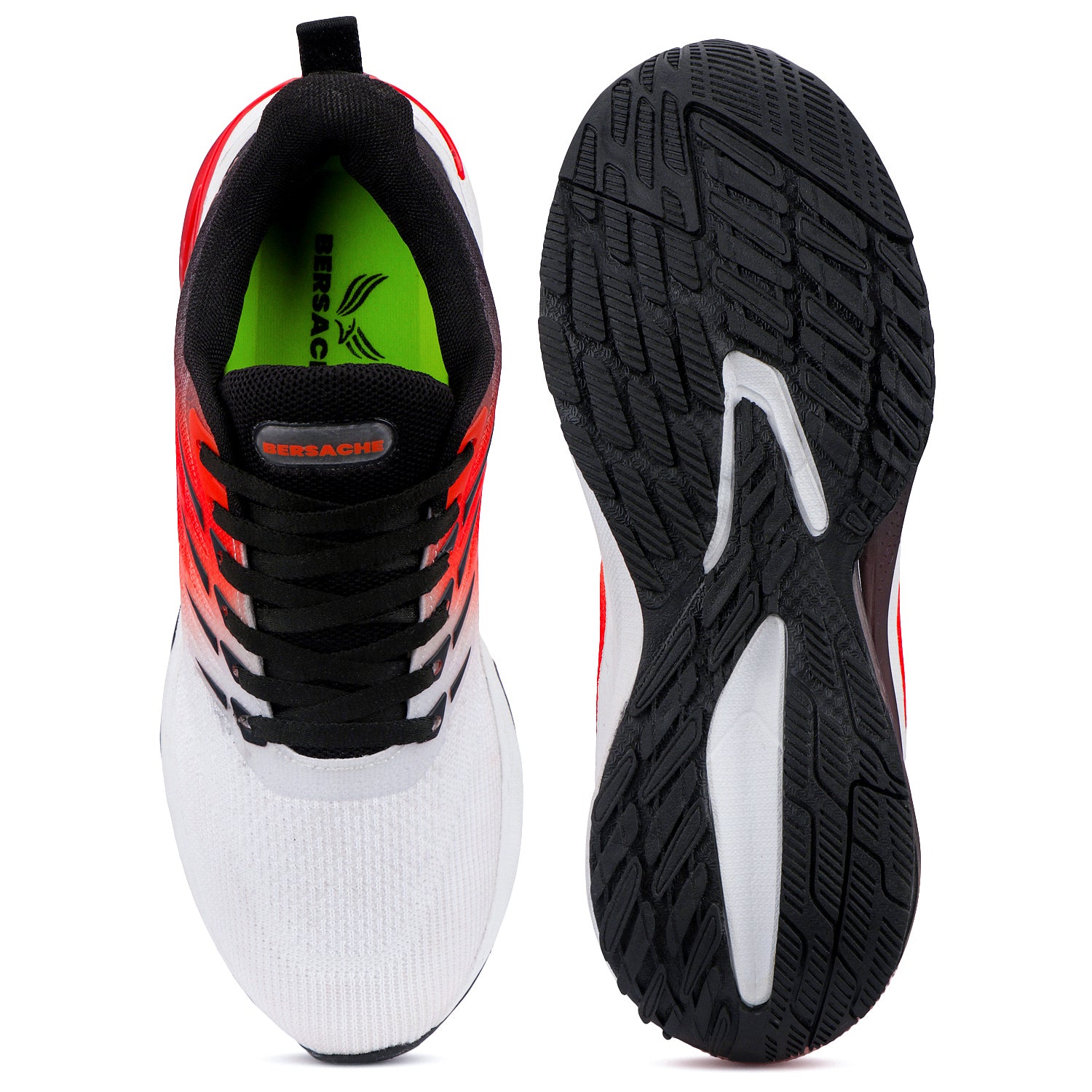 Bersache Casual Sneaker shoe for Men| Soft Cushioned Insole , Slip-Resistance Casuals For Men (Red-White-9214).